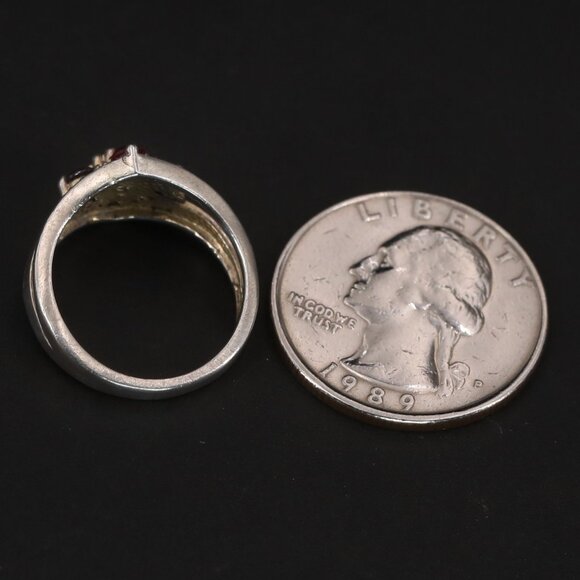 $300 Multi Gem Sterling Silver Ring REAL Sapphire, Peridot, Amethyst, Topaz, Dia - Picture 6 of 8